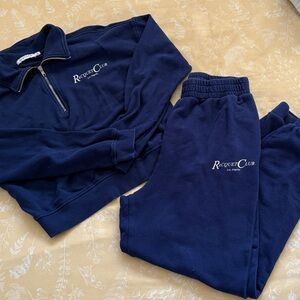 Just Fab Navy Blue Jogger Set